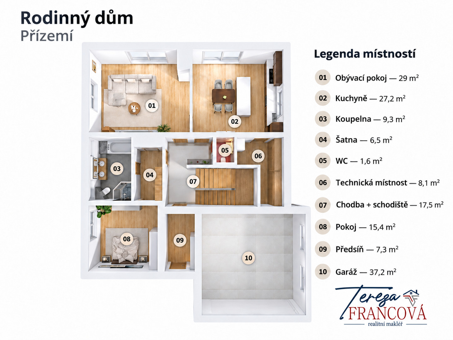 Prodej rodinného domu Prostějov, Tereza Francová realitní makléř Prostějov, Olomouc